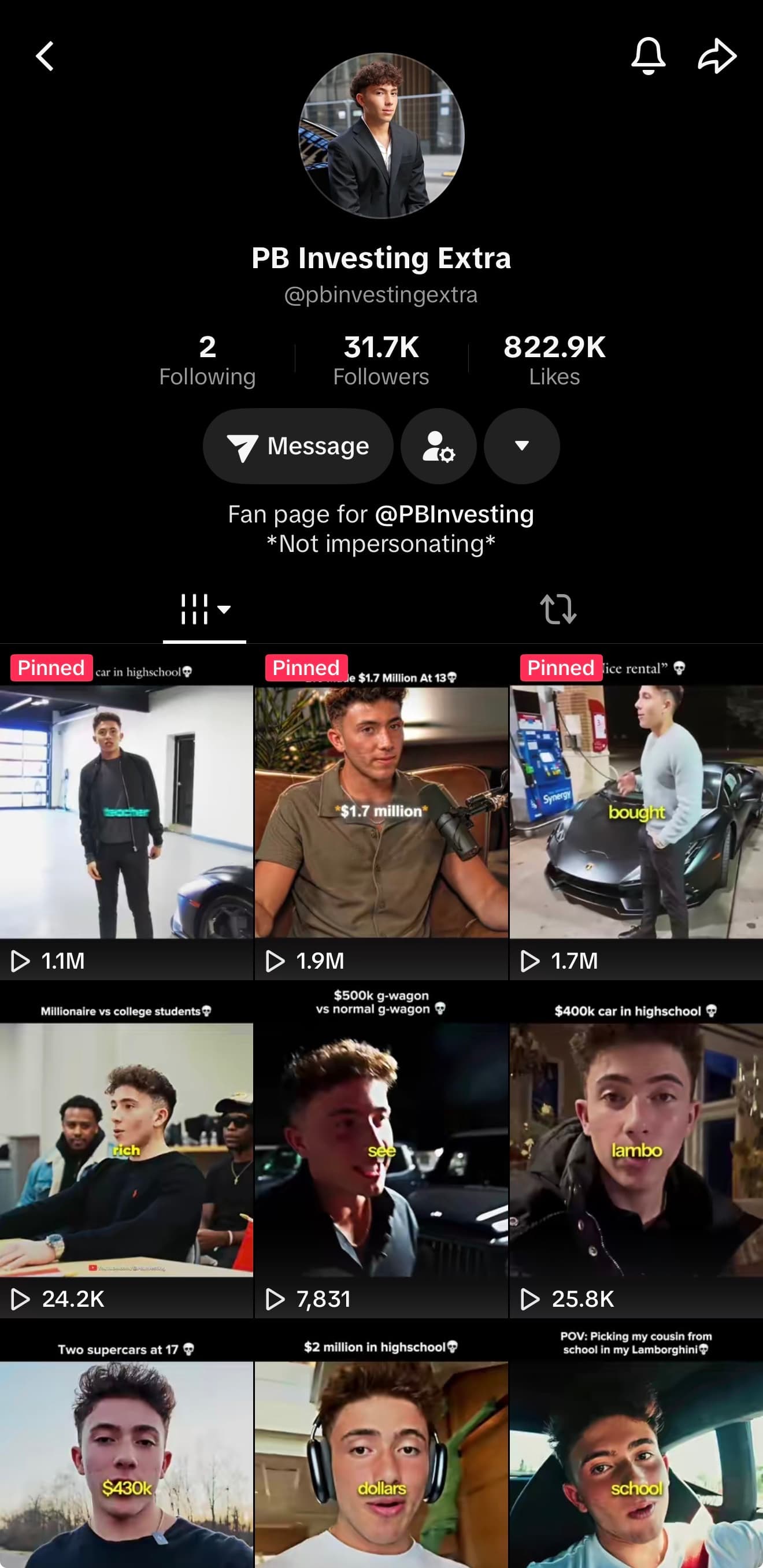 PB Investing Extra TikTok profile